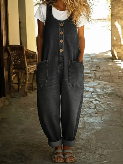📦📦CLEARANCE SALE🔥 Women's Casual Cotton Vest and Denim Jumpsuit