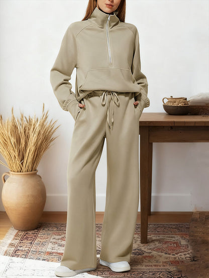 ⚡Clearance Sale! Women’s Half-Zip Sweatshirt & Pants Set