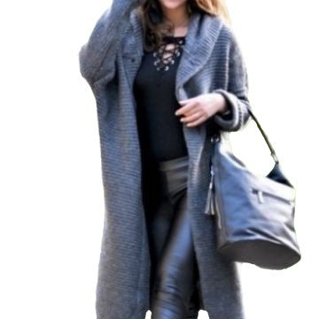 🌾 Women's Plain Textured Hooded Cardigan – Long Knit Button Down Outerwear, Comfy Fall Layer