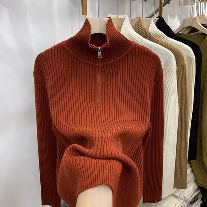 🎈🎈Clearance Sale-Women's Half-Zip Stand Collar Cashmere Pullover Sweater