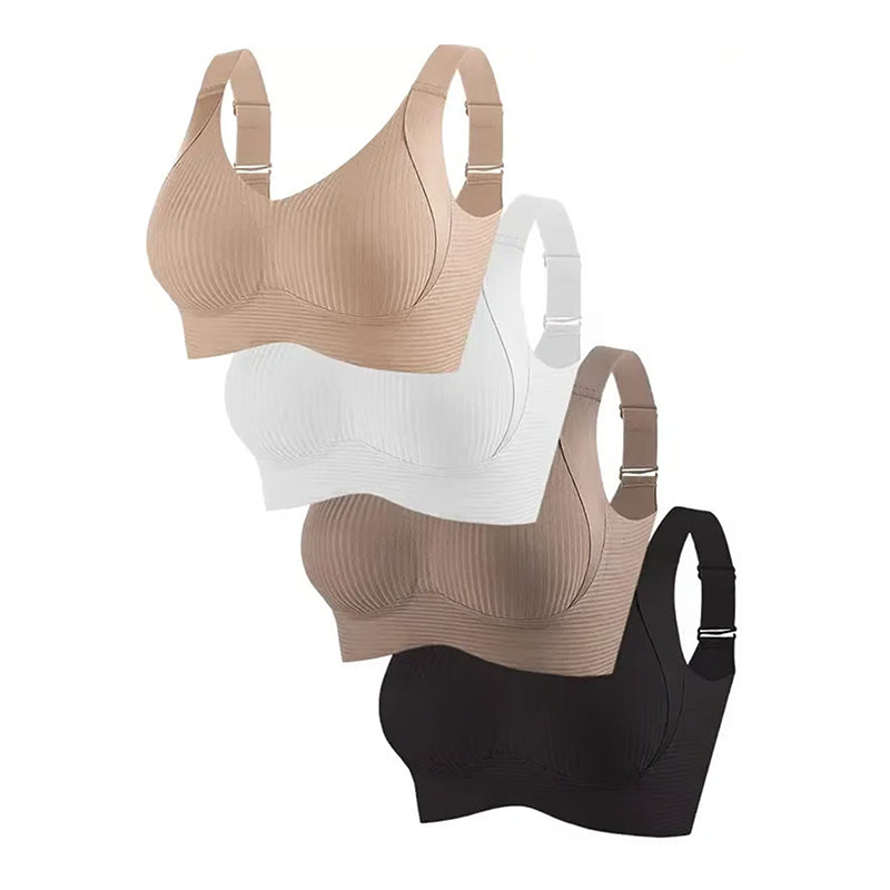 💕Women's Ribbed Push Up Adjustable Wireless Bra