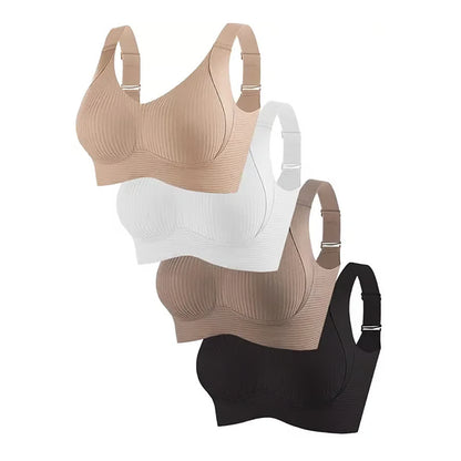 💕Women's Ribbed Push Up Adjustable Wireless Bra