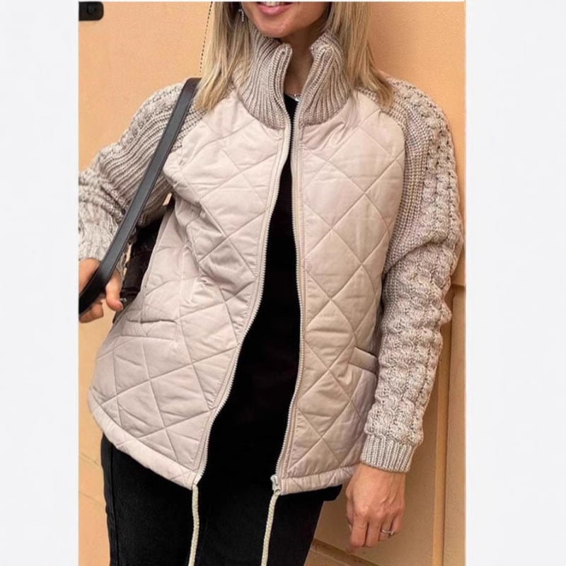 2025 Women’s Knit Patchwork Puffy Jacket 🎁 Christmas Special Offer ☃️