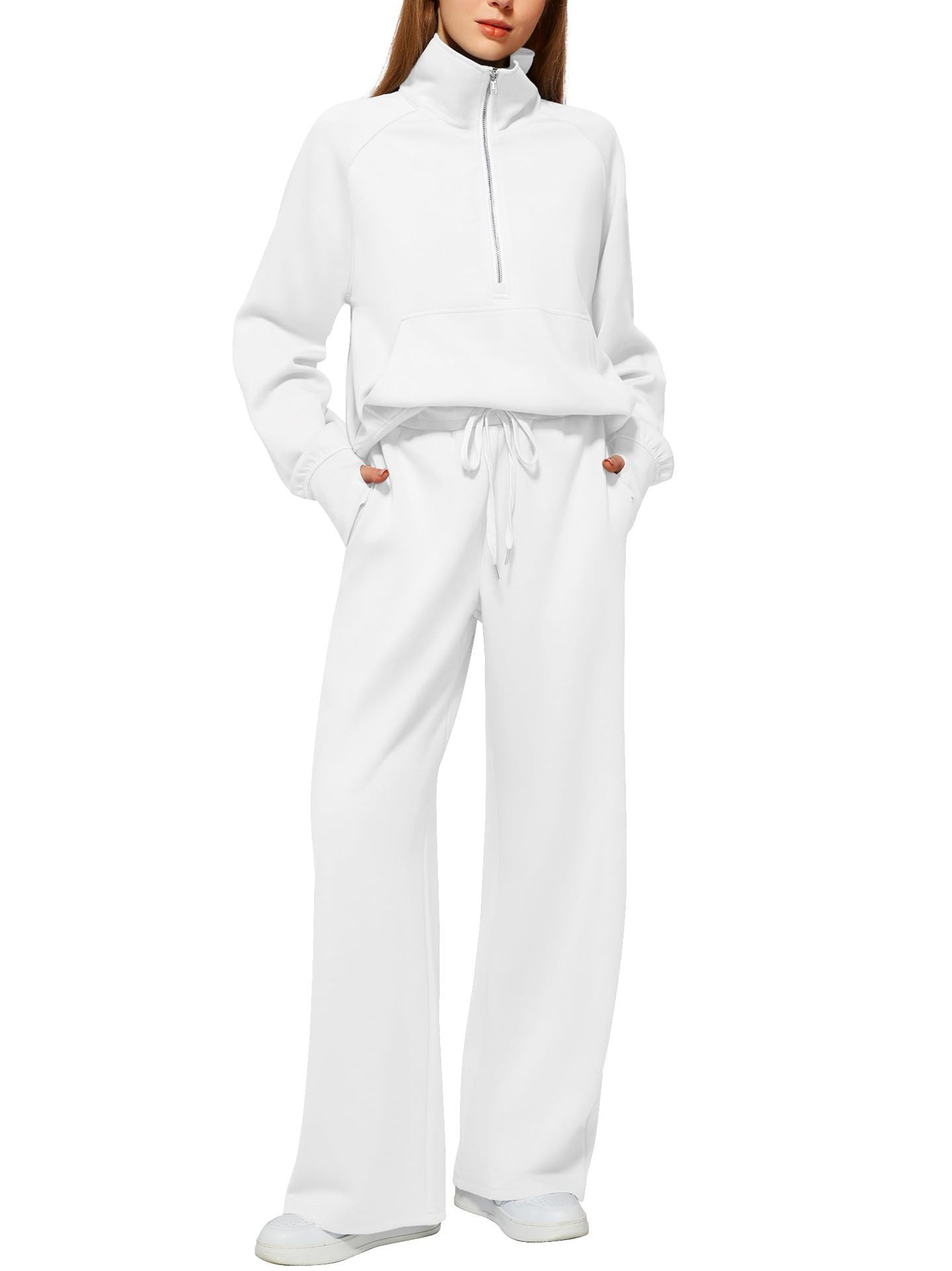 📦📦Buy 2 PCS for free shipping🔥Women's Solid Color Cotton Half-Zip Outfit