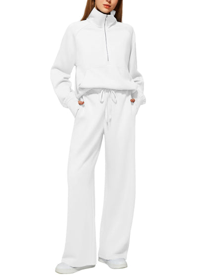 📦📦Buy 2 PCS for free shipping🔥Women's Solid Color Cotton Half-Zip Outfit