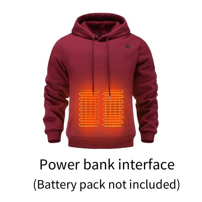 🔥Men's Smart Heated Hoodie - USB Powered, ✨5-Zone Heating, 3-Speed Warmth for Winter