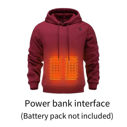 🔥Men's Smart Heated Hoodie - USB Powered, ✨5-Zone Heating, 3-Speed Warmth for Winter