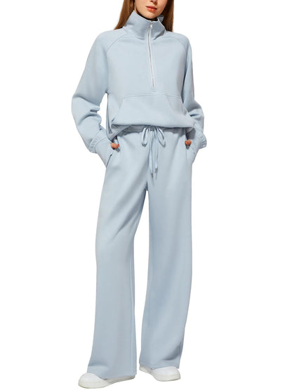 📦📦Buy 2 PCS for free shipping🔥Women's Solid Color Cotton Half-Zip Outfit