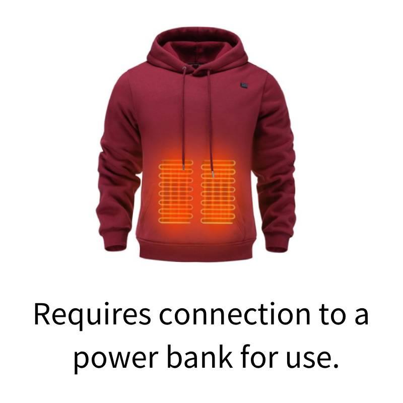 🔥Men's Smart Heated Hoodie - USB Powered, ✨5-Zone Heating, 3-Speed Warmth for Winter