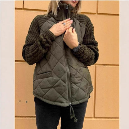 2025 Women’s Knit Patchwork Puffy Jacket 🎁 Christmas Special Offer ☃️