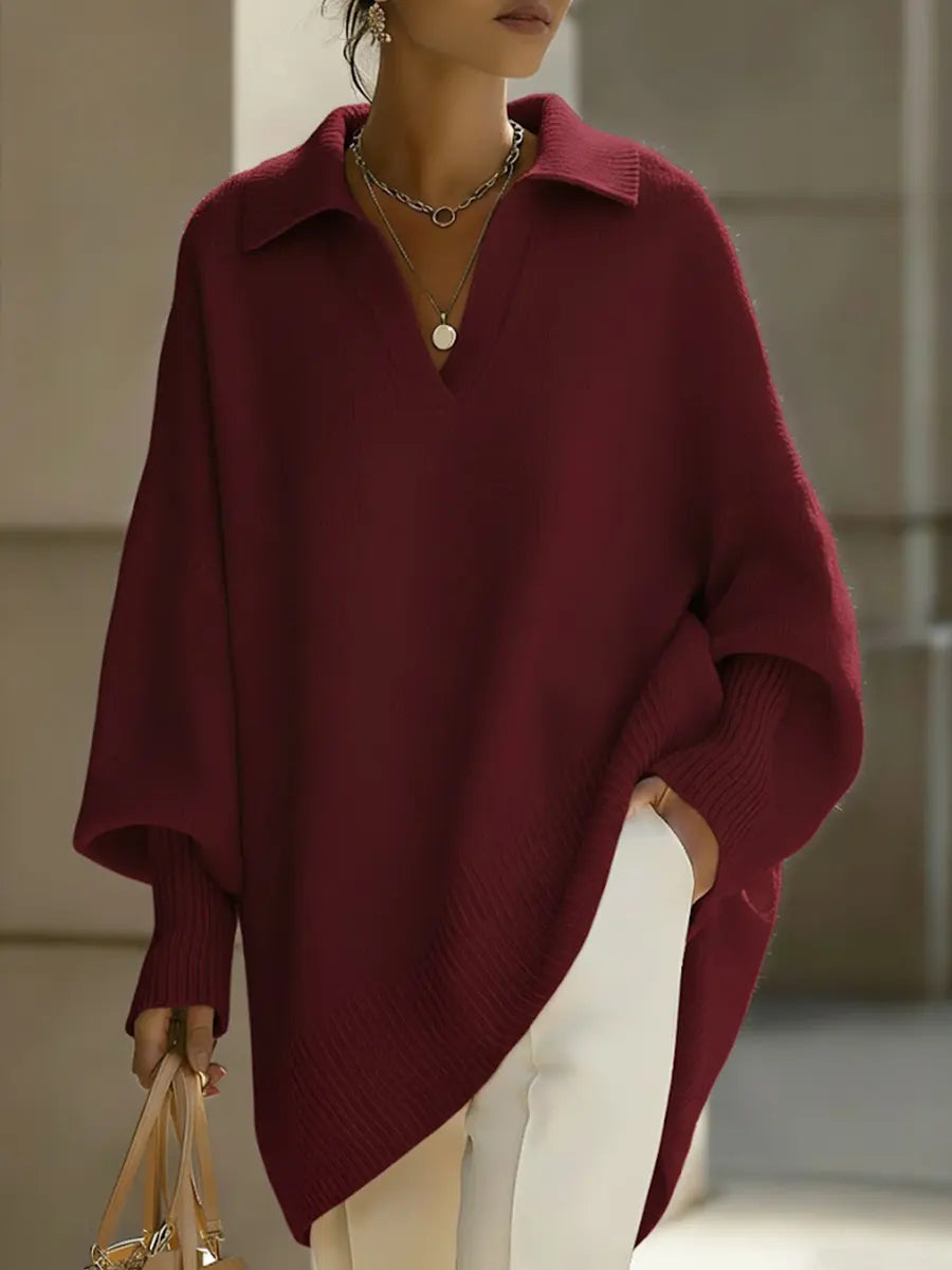 📦📦Buy 2 PCS for free shipping💥Women's Solid Color V-neck Long-sleeved Casual Loose-fitting Knitted Pullover Sweater