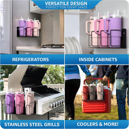 🧲 Cup Organizer | Magnetic/Screw Mount Storage for Kitchen/Fridge/Cabinet 🧺