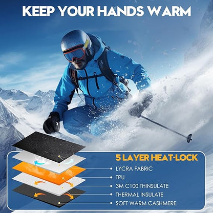 ✨️-Last Day Buy 1 Pair, Get 1 Pair FREE!🎁Windproof Winter Gloves Touchscreen Gloves Thermal Warm Gloves for Men and Women