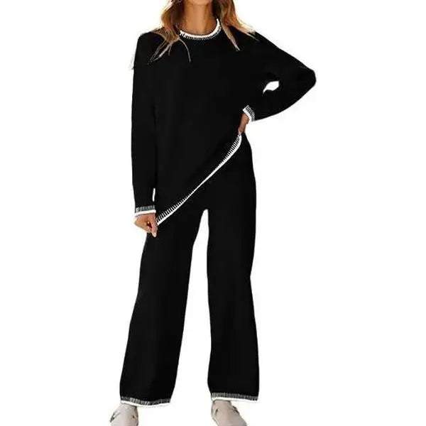 🌙 Women's Cozy 2-Piece Pajama Set | Soft Knit Lounge Outfit