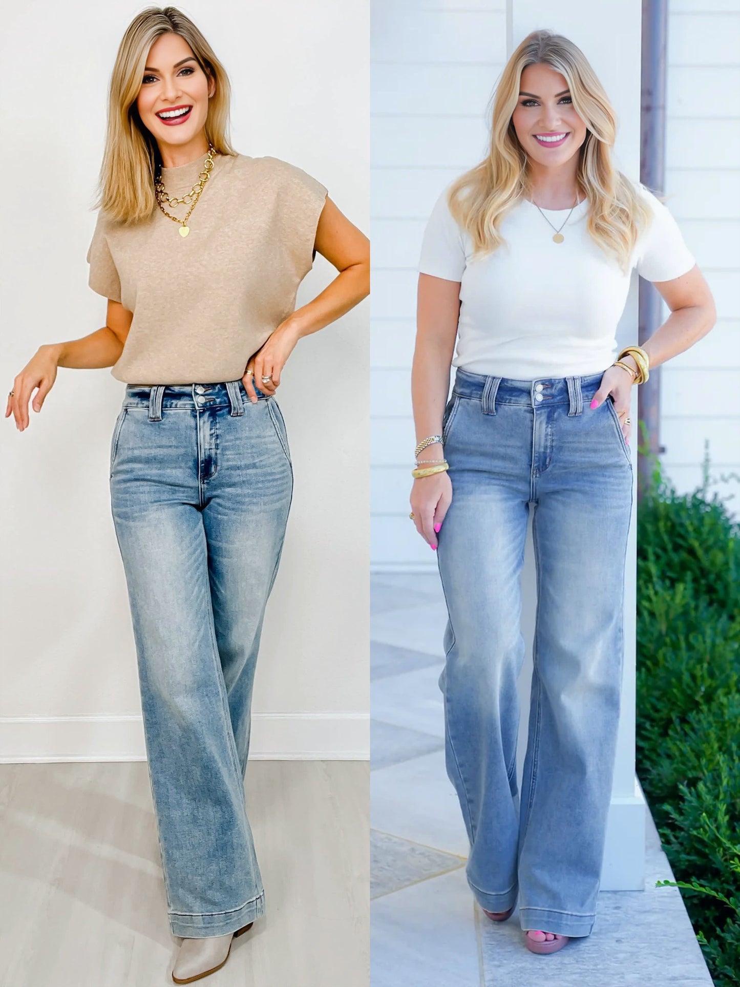 📦📦Buy 2 PCS for free shipping🔥Judy High Rise Double Button Wide Leg Jeans