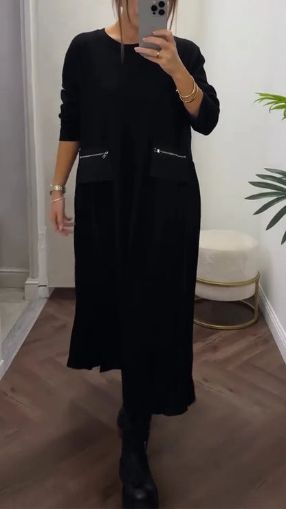 ⏰ LAST DAY SAVE 50% 💃 Soft Pleated Dress with Pockets