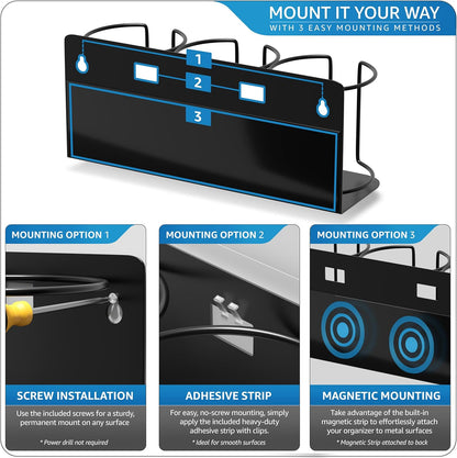 🧲 Cup Organizer | Magnetic/Screw Mount Storage for Kitchen/Fridge/Cabinet 🧺
