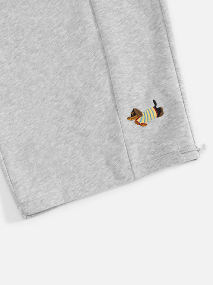 🐶 Aelfric Eden Embroidery Dog Baggy Barrel Sweatpants