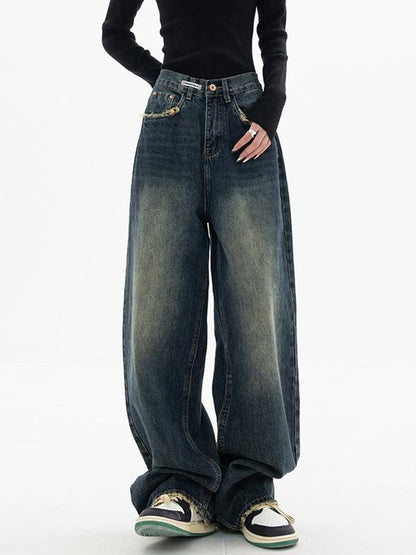 ✨✨Y2K Baggy Wide-Leg Jeans ✨ High-Stretch Denim with 4 Pockets | Streetwear Casual Bottoms