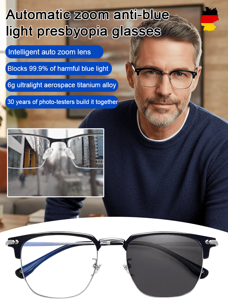 📦📦Best Selling 50% Off👓Automatic zoom anti-blue light presbyopia glasses