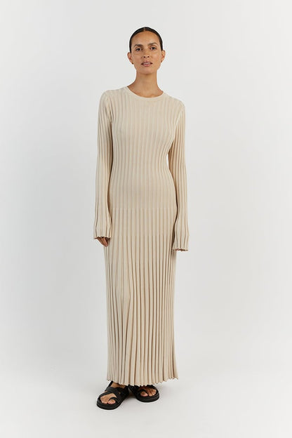 🎉2025 Fall New Long Sleeved Knit Midi Dress