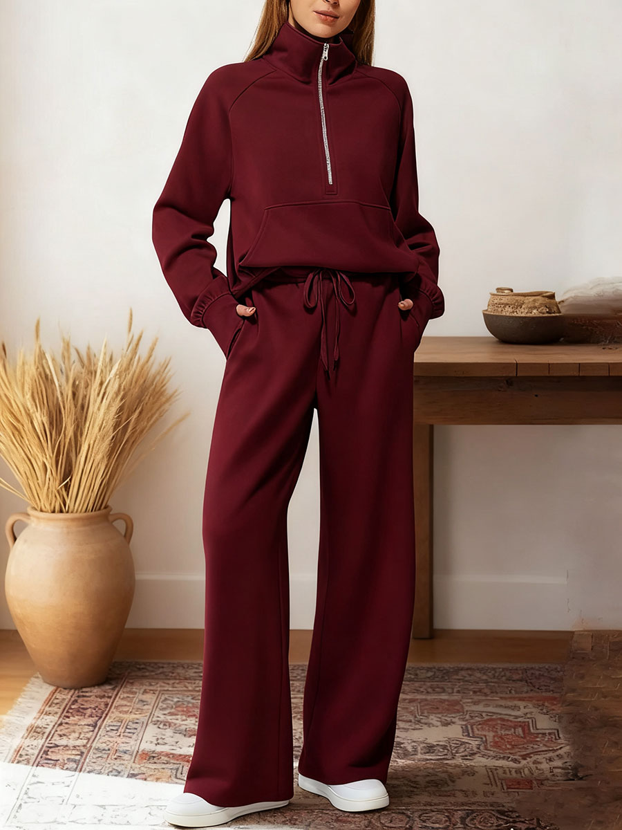 ⚡Clearance Sale! Women’s Half-Zip Sweatshirt & Pants Set