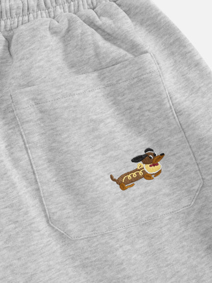 🐶 Aelfric Eden Embroidery Dog Baggy Barrel Sweatpants