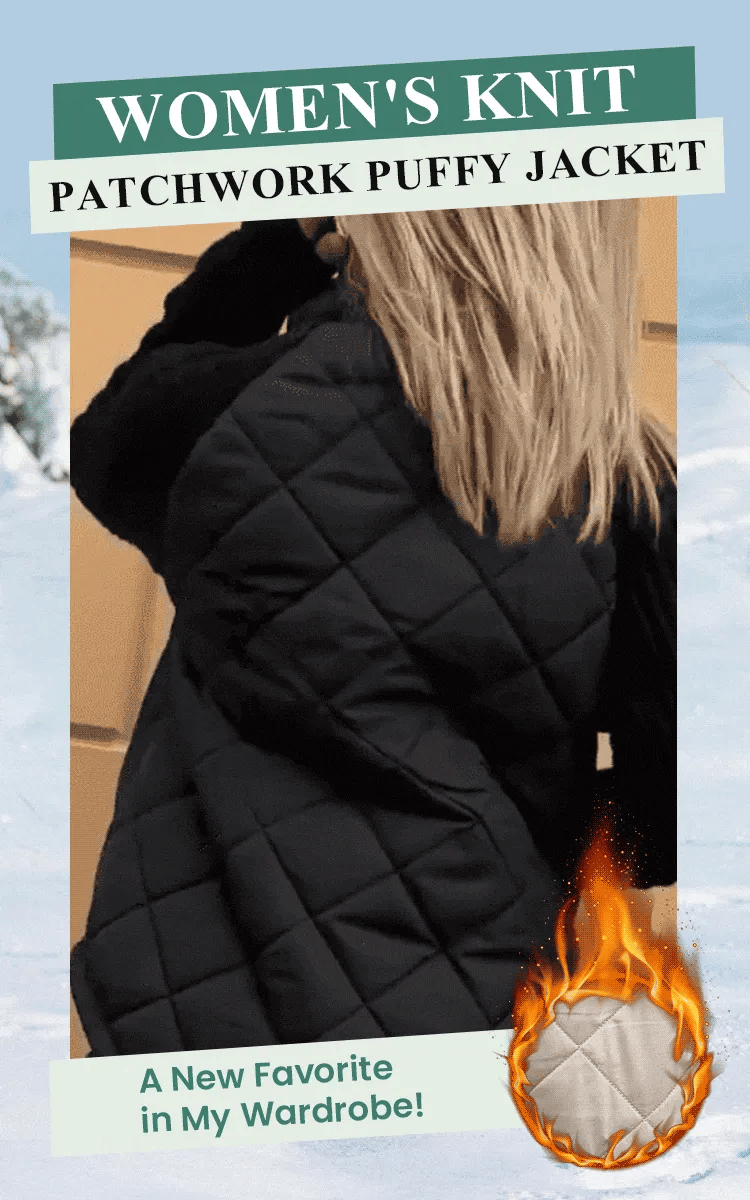 2025 Women’s Knit Patchwork Puffy Jacket 🎁 Christmas Special Offer ☃️