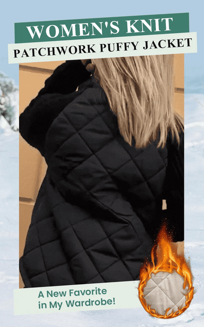 2025 Women’s Knit Patchwork Puffy Jacket 🎁 Christmas Special Offer ☃️