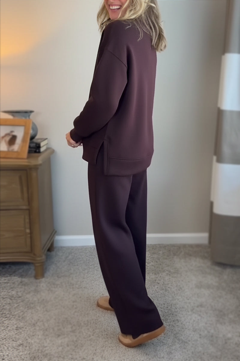🎁New Arrivals🔥 Cozy Travel Cowl Neck Sweatshirt and Pant 2 Piece Sets