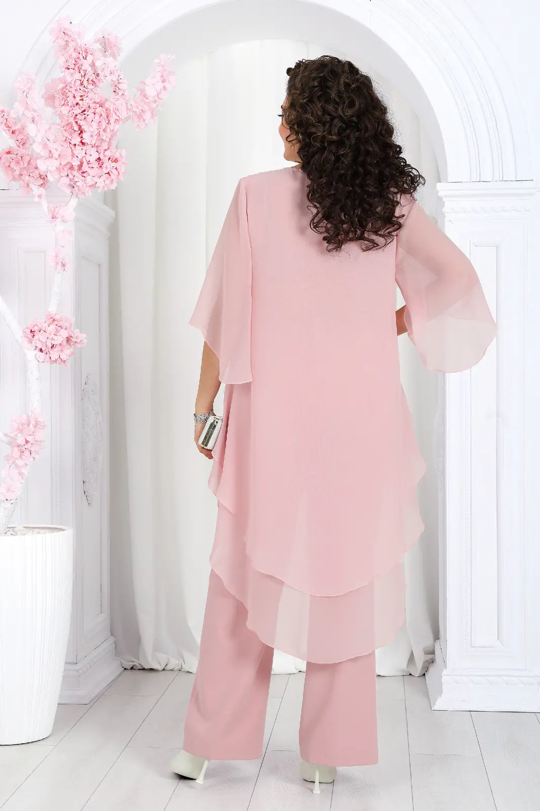 🤩🤩Elegant Layered Chiffon High-Low Top and Pants Two Piece Set (Buy 2 Free Shipping)