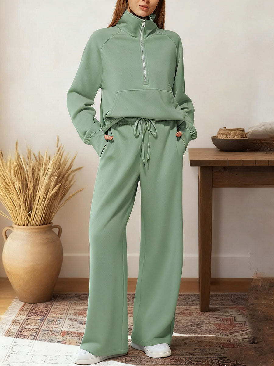⚡Clearance Sale! Women’s Half-Zip Sweatshirt & Pants Set