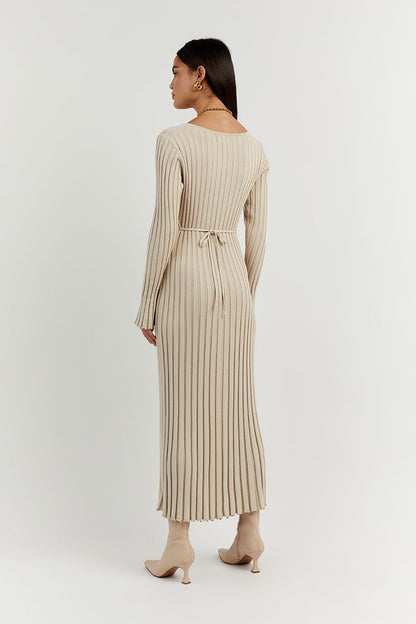 🎉2025 Fall New Long Sleeved Knit Midi Dress