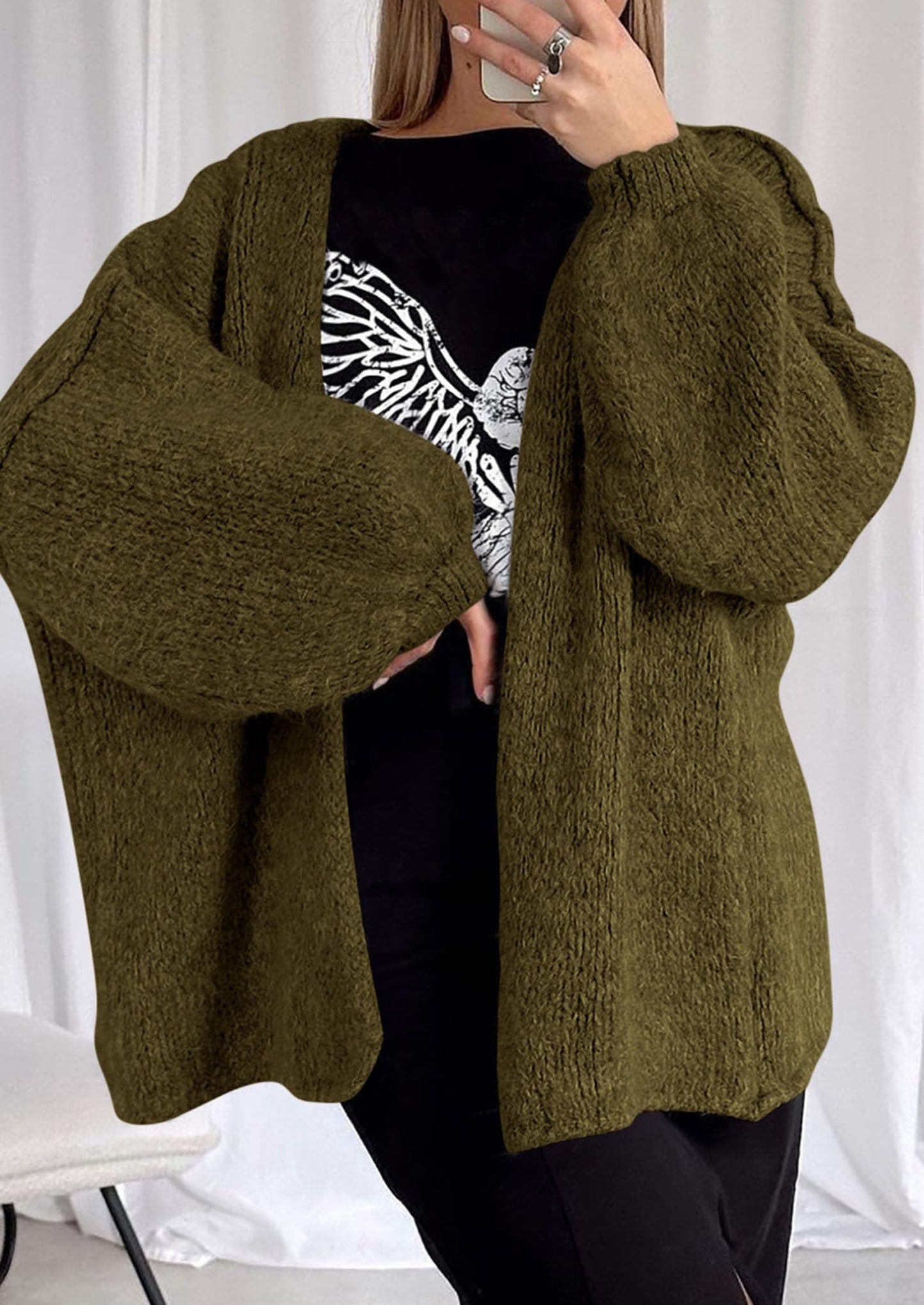 💥 Hot Sale – Half Price!  Lightweight Open Front Sweater