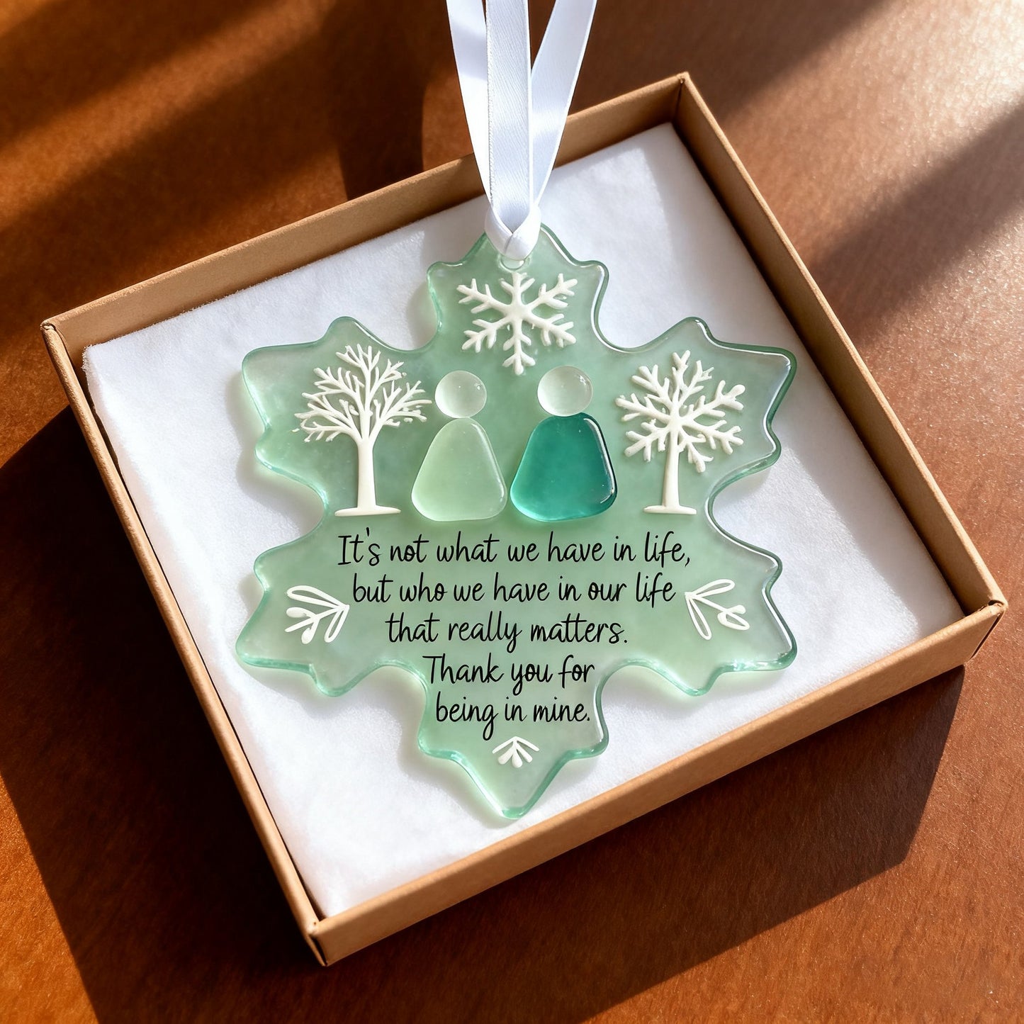 🎄Last Day 49%OFF!🎄Jojowendy™🌊Handmade Snowflake-Shaped Sea Glass Thank You Keepsake❄