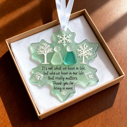 🎄Last Day 49%OFF!🎄Jojowendy™🌊Handmade Snowflake-Shaped Sea Glass Thank You Keepsake❄