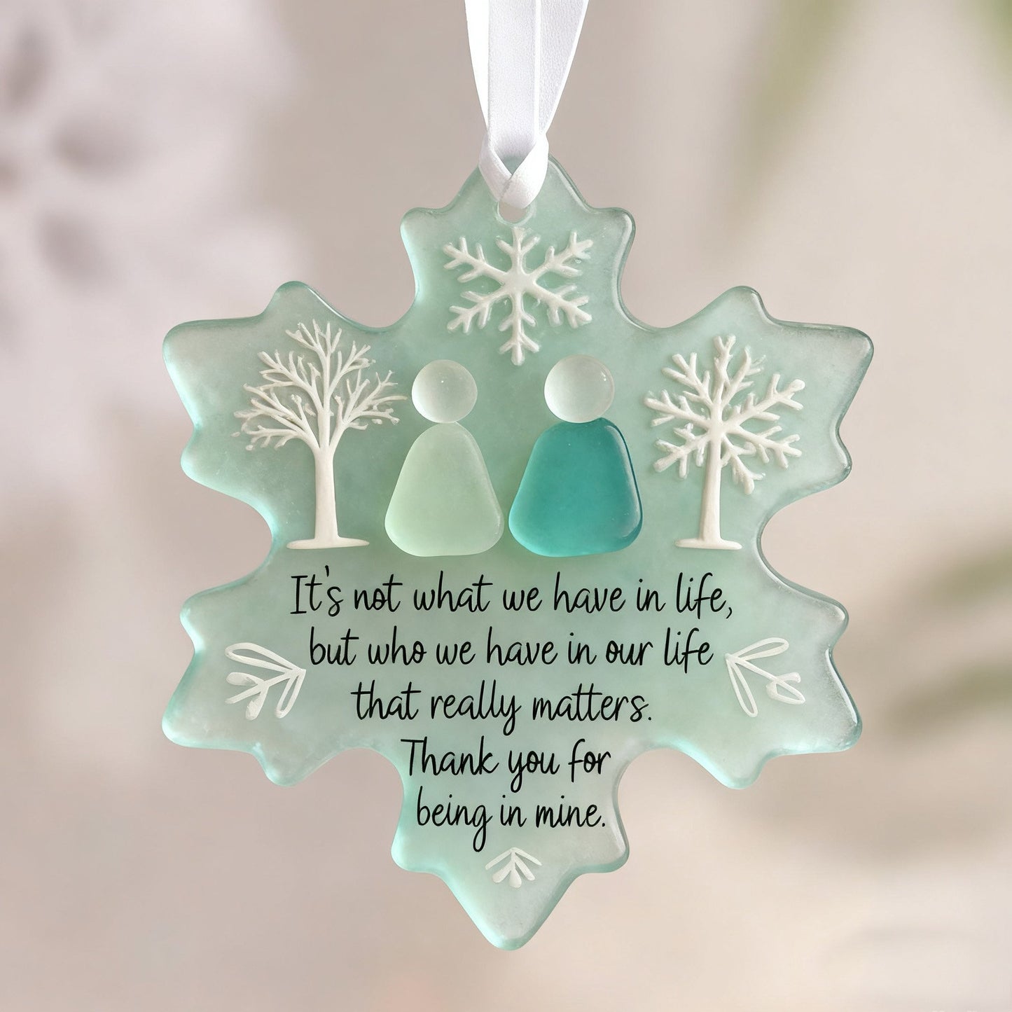 🎄Last Day 49%OFF!🎄Jojowendy™🌊Handmade Snowflake-Shaped Sea Glass Thank You Keepsake❄
