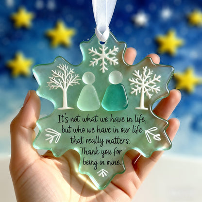 🎄Last Day 49%OFF!🎄Jojowendy™🌊Handmade Snowflake-Shaped Sea Glass Thank You Keepsake❄