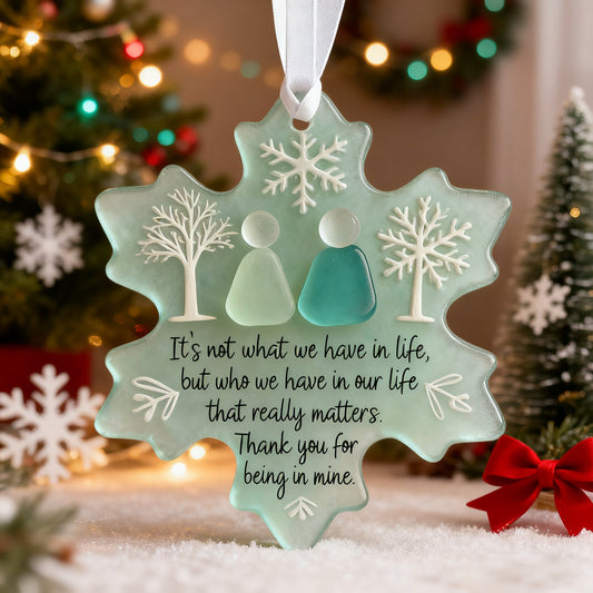 🎄Last Day 49%OFF!🎄Jojowendy™🌊Handmade Snowflake-Shaped Sea Glass Thank You Keepsake❄
