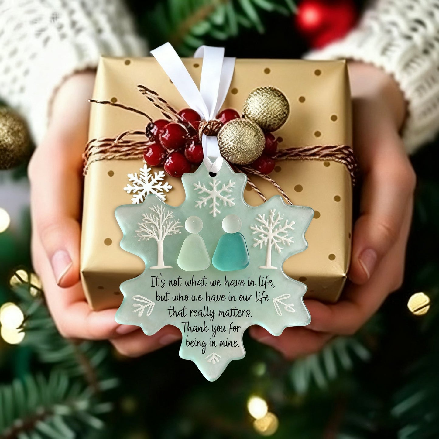 🎄Last Day 49%OFF!🎄Jojowendy™🌊Handmade Snowflake-Shaped Sea Glass Thank You Keepsake❄