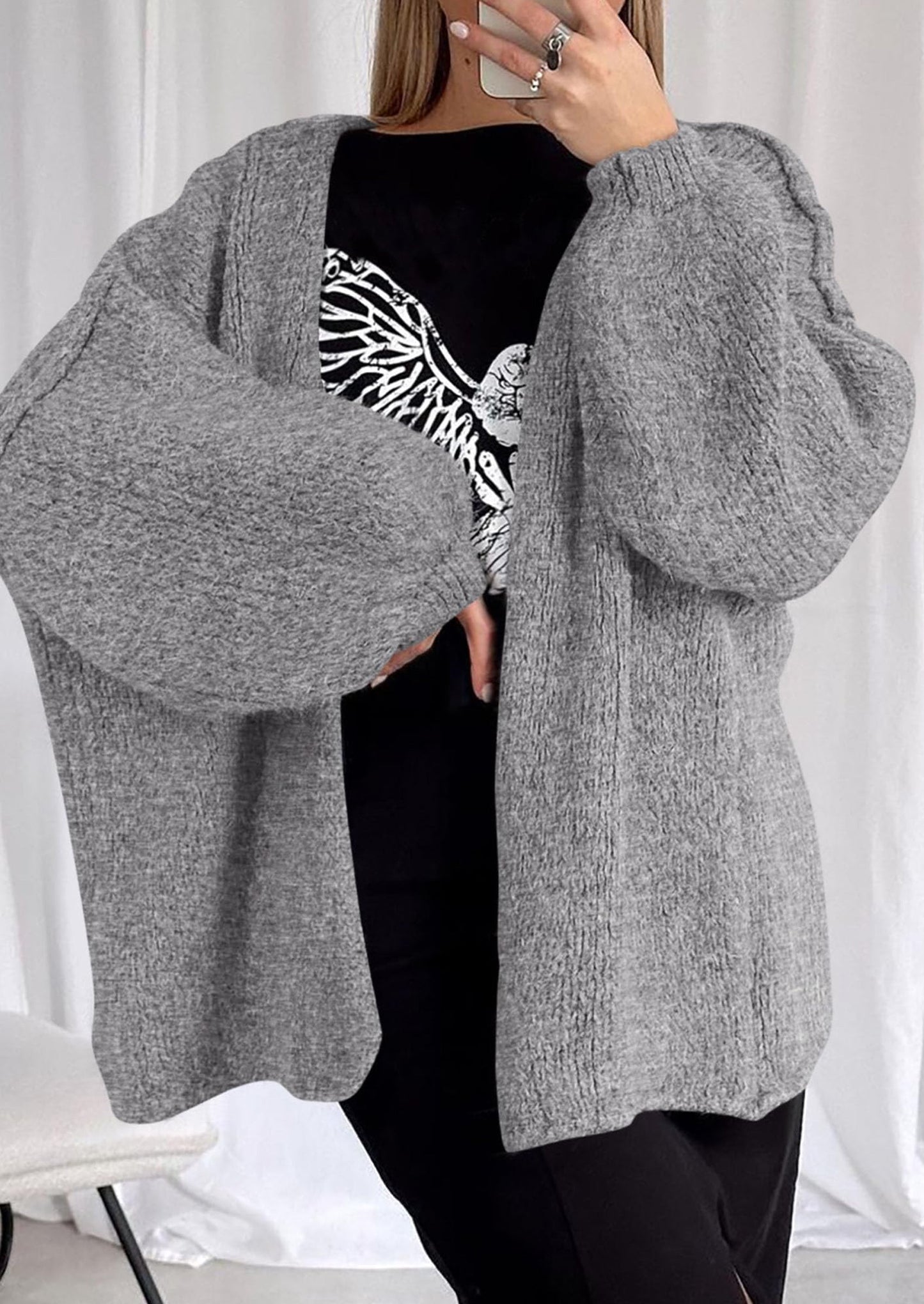 💥 Hot Sale – Half Price!  Lightweight Open Front Sweater