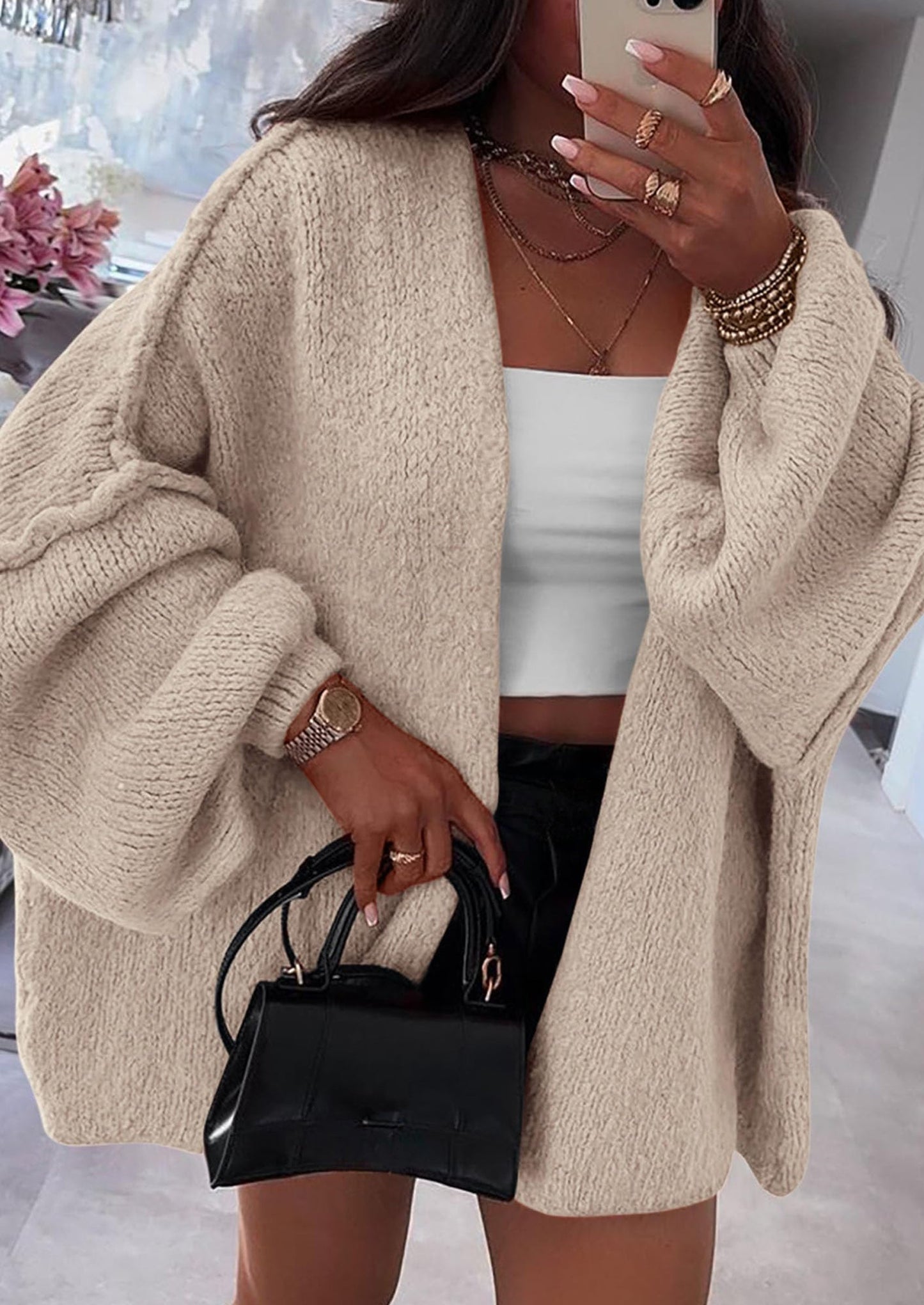 💥 Hot Sale – Half Price!  Lightweight Open Front Sweater