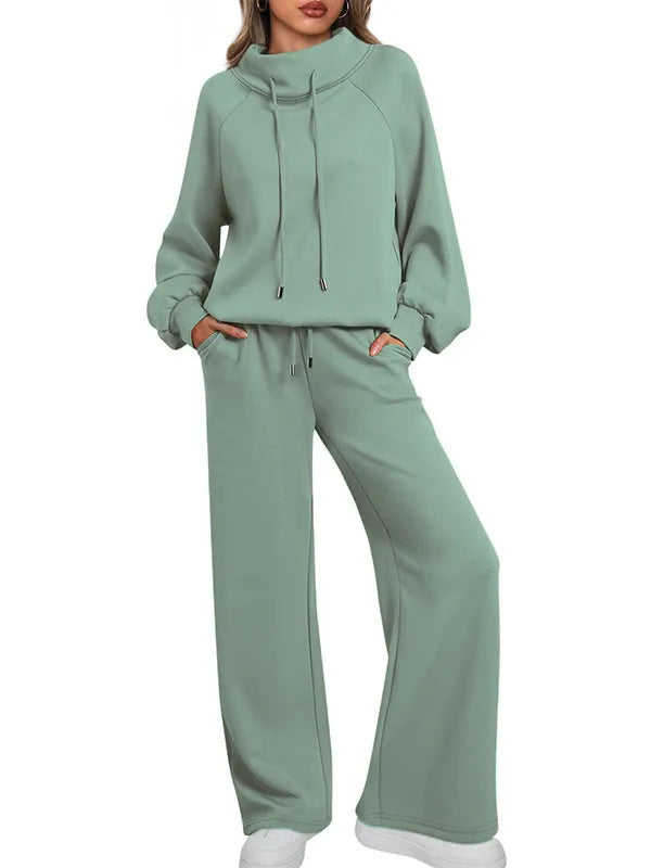 💝💝Women's Cotton Holiday Casual Crew Neck Drawstring Sweatshirt Set
