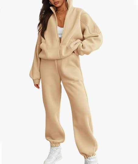 🔥Today’s Deal! Women’s Fleece Zip Sweatshirt & Pants Set