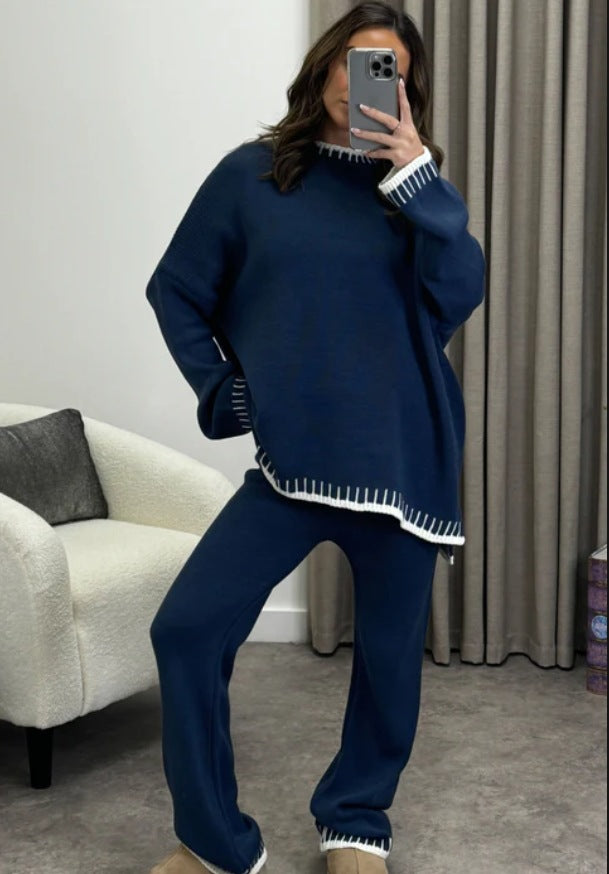 💥50% Off! Women’s Knit Sweater & Wide-Leg Pants Set