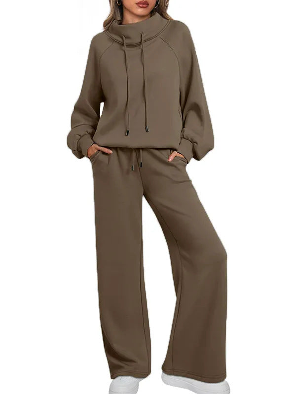 💝💝Women's Cotton Holiday Casual Crew Neck Drawstring Sweatshirt Set