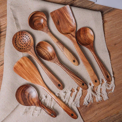 🔥🔥Teak Wooden Utensil Set