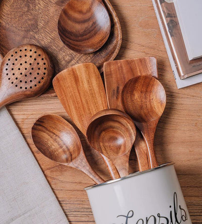 🔥🔥Teak Wooden Utensil Set