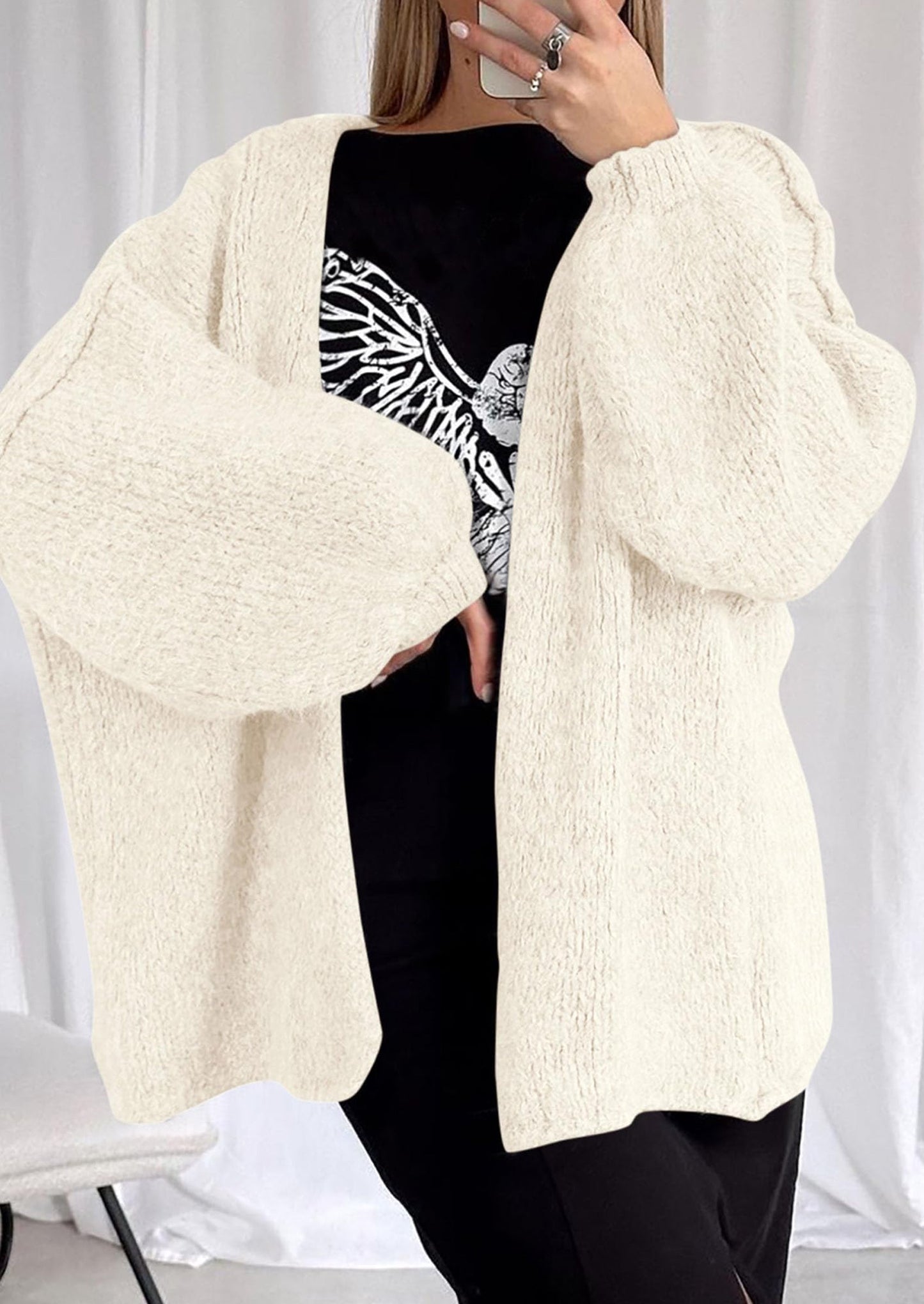 💥 Hot Sale – Half Price!  Lightweight Open Front Sweater