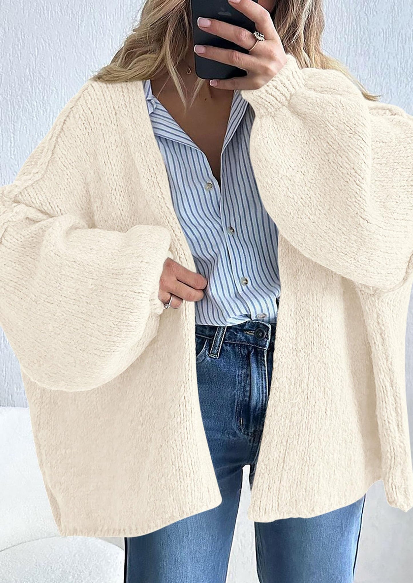 💥 Hot Sale – Half Price!  Lightweight Open Front Sweater